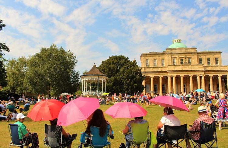The colonnaded front of Pittville Pump Room, Cheltenham